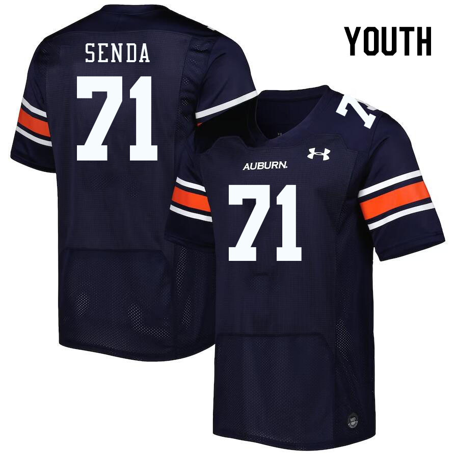 Youth #71 Dylan Senda Auburn Tigers College Football Jerseys Stitched Sale-Navy